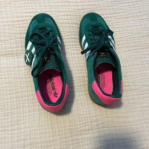 Gazelle pink and green women’s sneakers. They are a 7.5 but fit like an 8.5